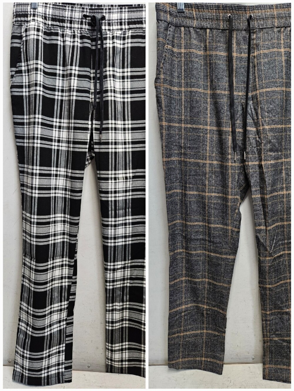2 Pair HOT TOPIC Mens XL Plaid Drawstring Pants Punk Rock Casual